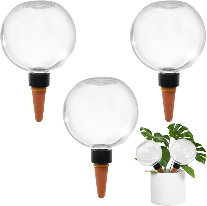 3 Pcs Self Watering Globes for Indoor & Outdoor Plants Automatic Watering Planter Insert 17.5 oz Watering Bulbs with Slow Release Control Water Dripper for Plants