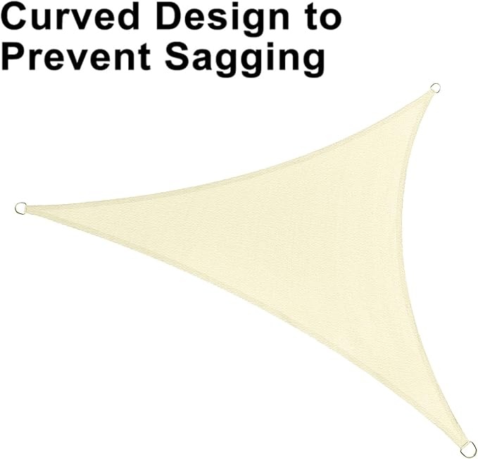 LOVE STORY Custom Size 10'x11'x14.9' Butter Cream Sun Shade Sail Right Triangle Sunshade Fabric Awning Canopy for Patio Backyard Carport Pergola (Customized)