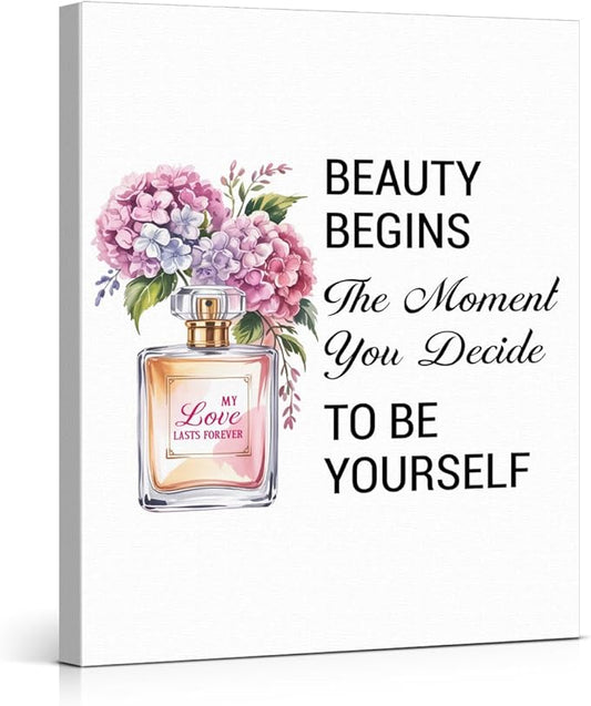 Inspirational Pink Flower Wall Art Decor
