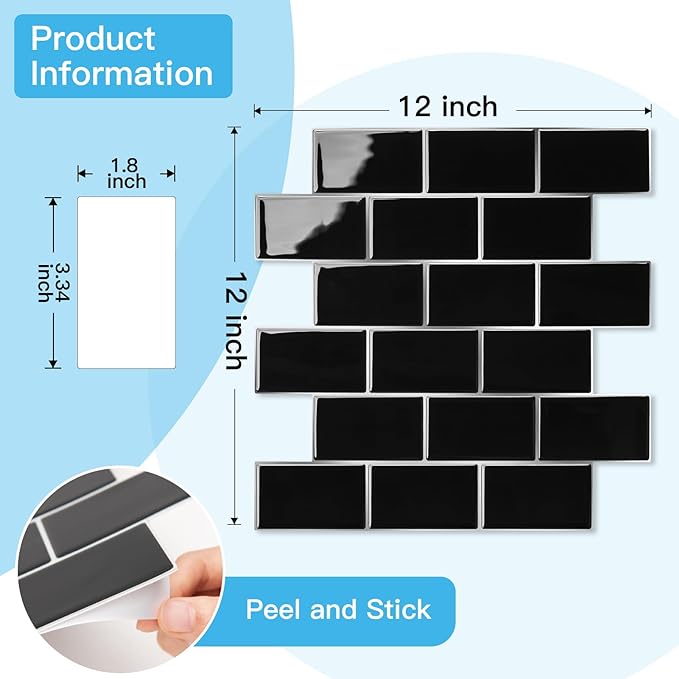 Art3d Peel and Stick Black