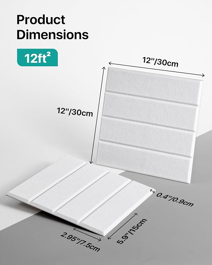12 Pack Sound Proof Foam Panels