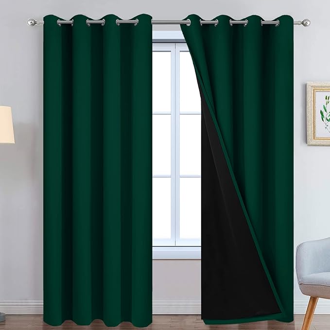 Yakamok 100% Blackout Curtain for Bedroom, Thermal Insulated Drapes