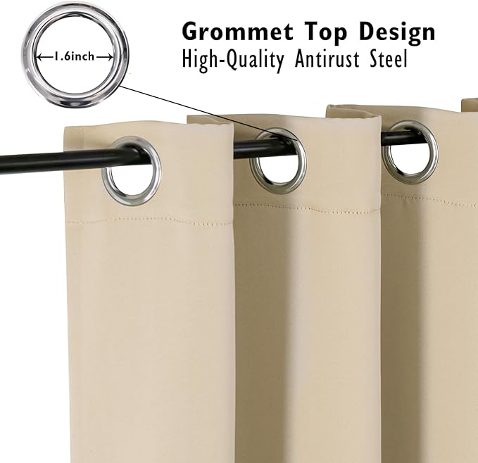 ChrisDowa Blackout Curtains 63 inches Long
