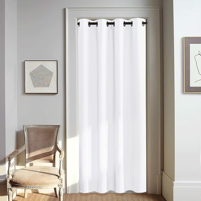 NICETOWN White Doorway Curtains 80 inches Long