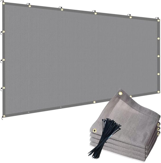 POYEE 90% 10x10ft Sun Shade Cloth for Outdoor Deck Backyard Patio Garden Pergola Cover Canopy Gray