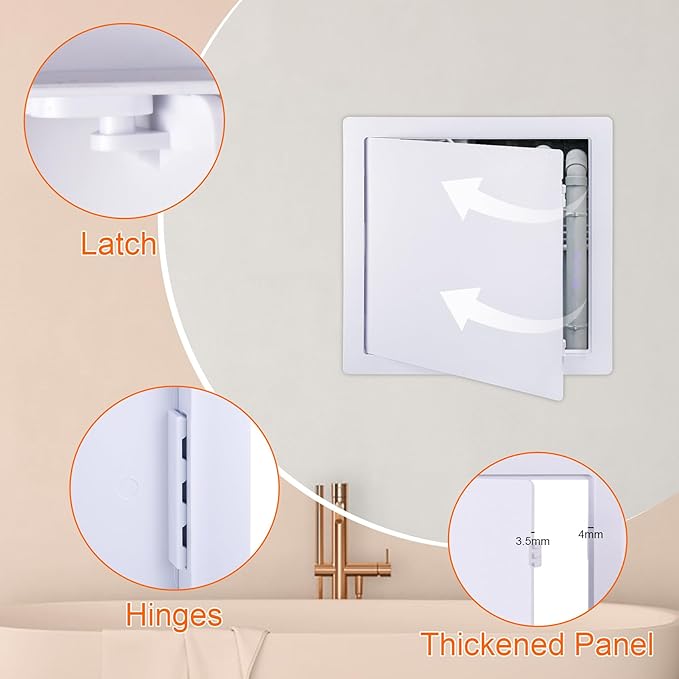 Suteck Plastic Access Panel for Drywall Ceiling 12 x 12 Inch Reinforced