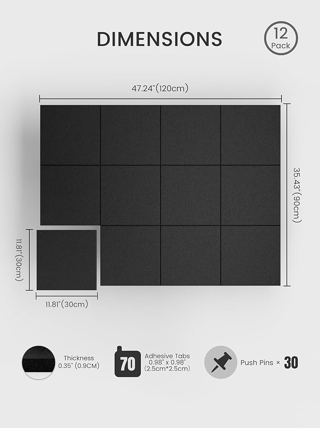 Bumusty Large Cork Board 48" x 36" Alternative
