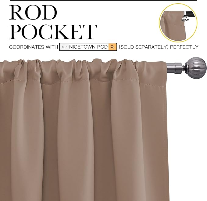 NICETOWN Kitchen Window Blackout Curtains