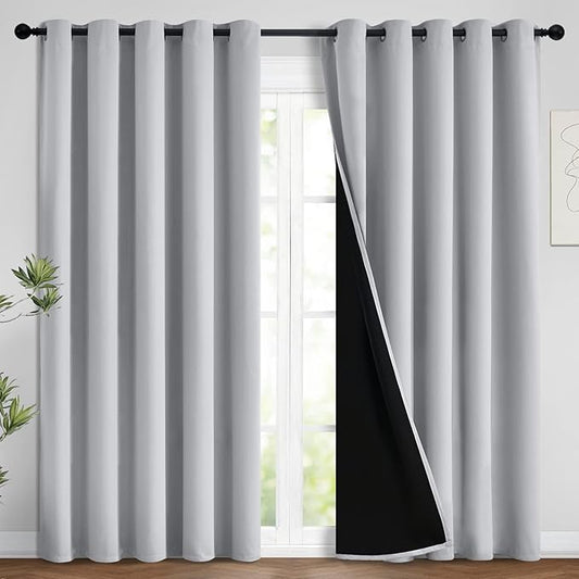 Yakamok 2 Thick Layers 100% Completely Blackout Window Curtains, Thermal