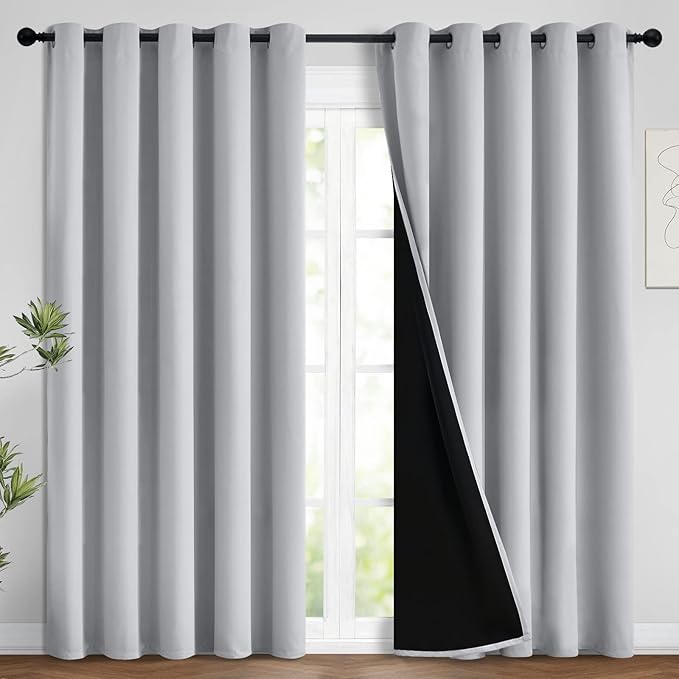 Yakamok 100% Blackout Lined Panels, Room Darkening Thermal Insulated Blackout