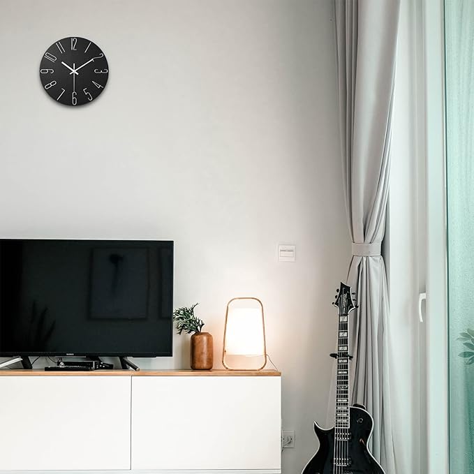 Wall Clock, Silent Clock, Wall Clocks Battery Operated， 12 inch Modern Wall