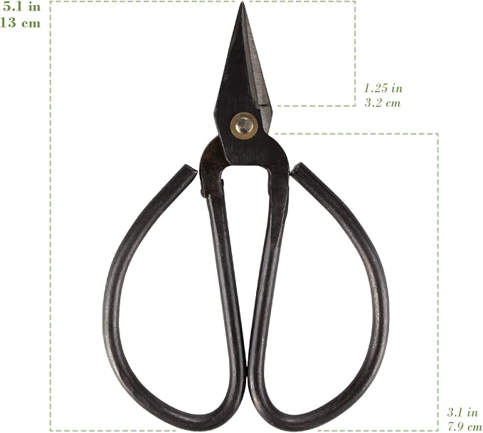 BambooMN 5.1" Heavy Duty Bonsai Forged Sharp Scissors - 3 Pieces