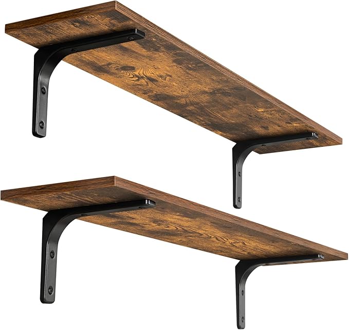 DINZI LVJ Long Wall Shelves, 31.5 Inch Wall Mounted Shelves Set of 2,