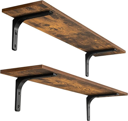 DINZI LVJ Long Wall Shelves, 31.5 Inch Wall Mounted Shelves Set of 2,