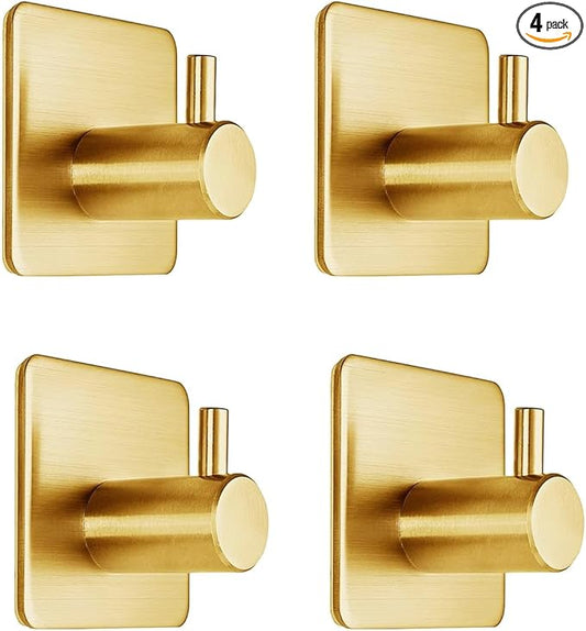 Fotosnow Gold Adhesive Hooks 15LB, Non Tarnish Sticky Hooks