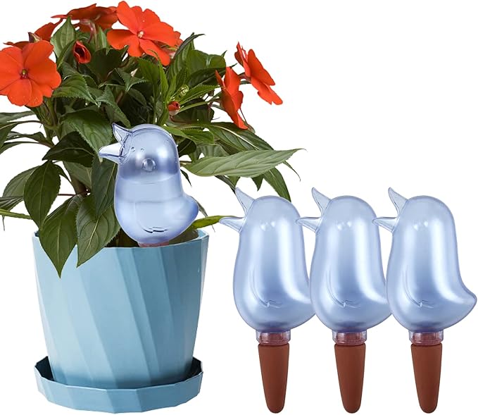 4 Pack Self Watering Spikes, Indoor Plant Watering Globes, Bird Shape Automatic Irrigation Spikes,Plant Watering Devicesï¼Blueï¼