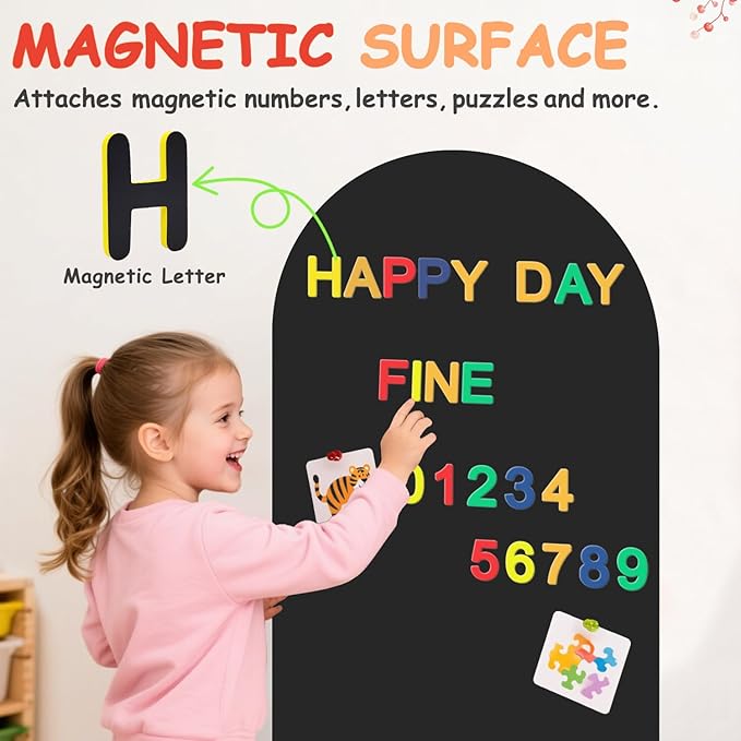 Magnetic Wall Decal for Kids 39.3x17.5 Inches Black Magnetic Wall Decal Arch