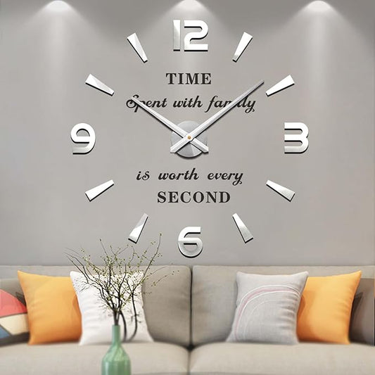 VANGOLD Large 3D Wall Clock DIY Wall Decoration Clock