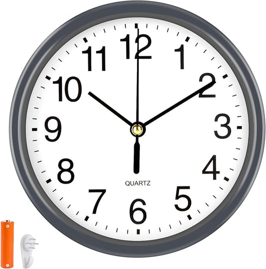 Silent Wall Clock Non Ticking, 6 Inch Wall Clocks Battery Operated, Small