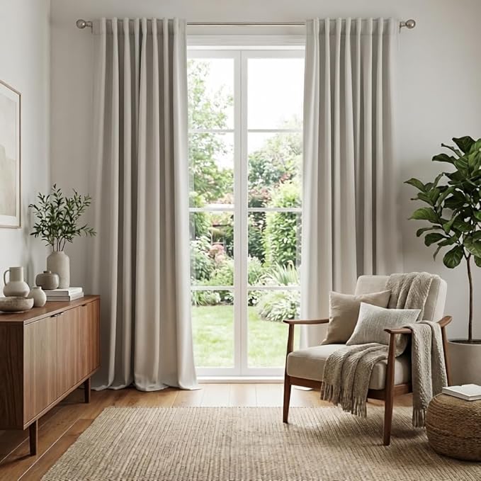 RYB HOME Blackout Curtains for Living Room, Privacy Thermal Insulating Window