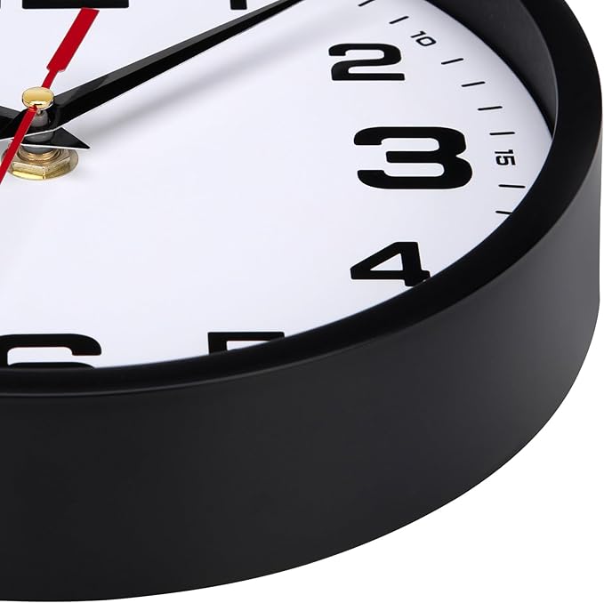 Wall Clock Silent Non-Ticking 10 Inch Clocks Battery Operated Large Numbers