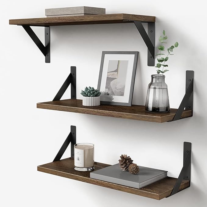 Forbena Rustic Floating Book Shelves