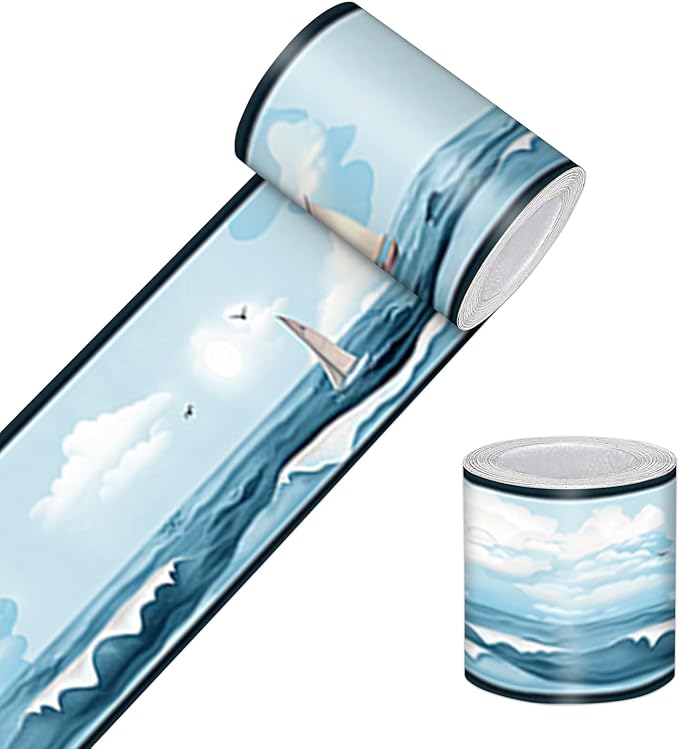 HOMETITUTE Wallpaper Border Peel and Stick Nautical Wall Trim Self Adhesive