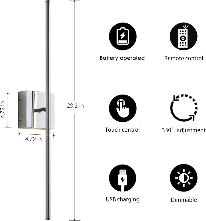 KARTOOSH Battery Operated Wall Sconces