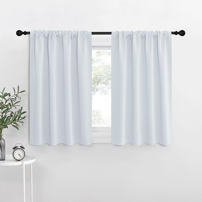 NICETOWN Greyish White Window Curtain Panels, RV Bunk Curtains, Thermal