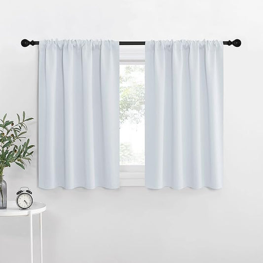 NICETOWN Greyish White Window Curtain Panels, RV Bunk Curtains, Thermal