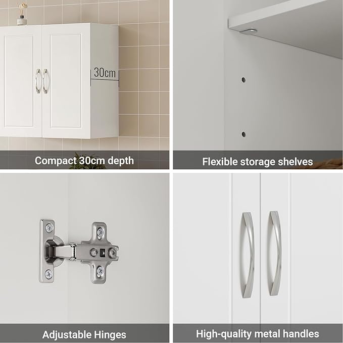 SoBuy Kitchen Wall Cabinet for Laundry Room, Medicine Cabinet for Bathroom