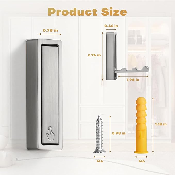 Folding Wall Hook, Heavy Duty Zinc Alloy No Rust Fold Up Hooks