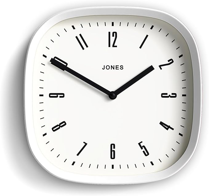 JONES CLOCKS® Marvel Wall Clock | Modern Retro Rounded Square Clock | 10 inch |