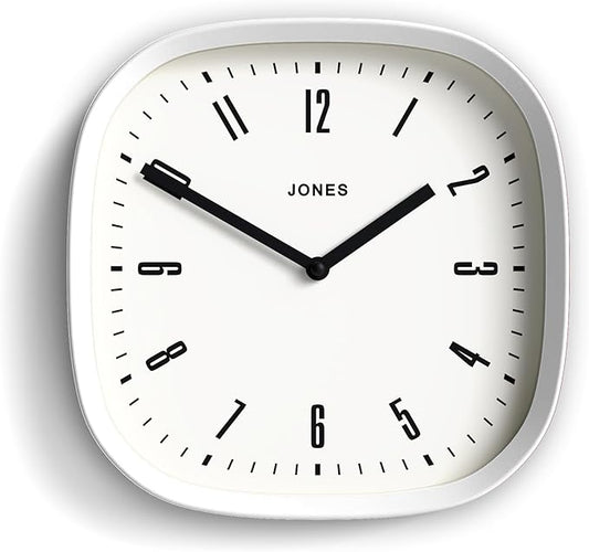 JONES CLOCKS® Marvel Wall Clock | Modern Retro Rounded Square Clock | 10 inch |