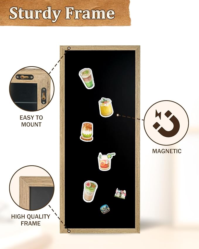 Magnetic Chalkboard for Wall, Long Chalk Board, Wall Hanging Menu for Restaurant