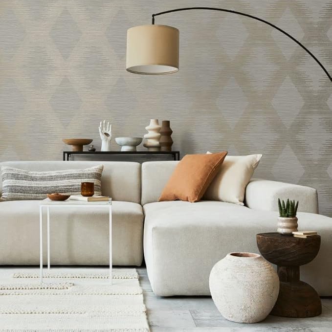 Superfresco Easy Serenity Geo Neutral and Gold Wallpaper