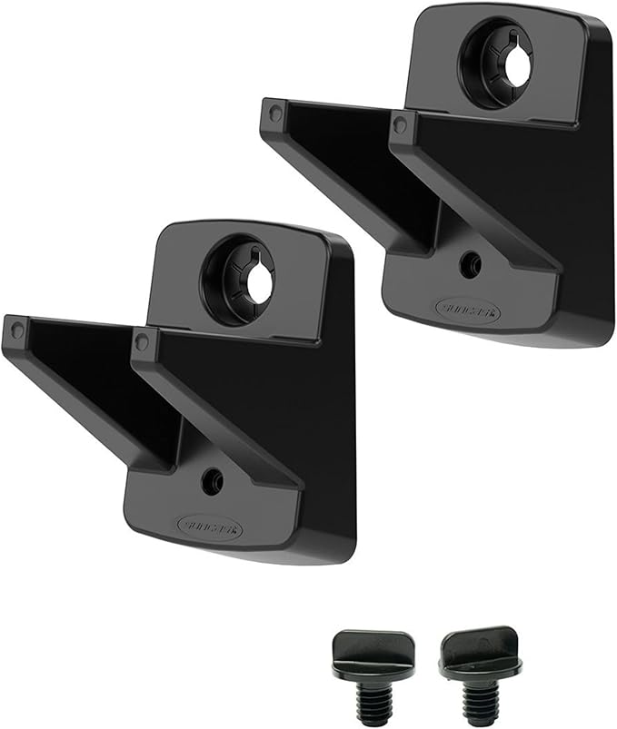 Suncast 6 Pack Wall Mount Hook Tool Organizer, Outdoor Rack System for Garage Storage, Closet, Shed, or Cleaning Organization, Black