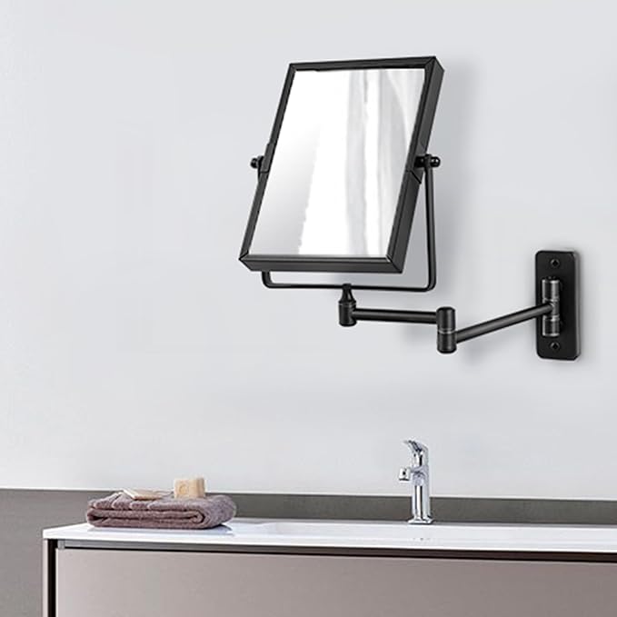 QiMH 3X Magnified Wall Mounted Mirror, Rectangular 8x6 Inch