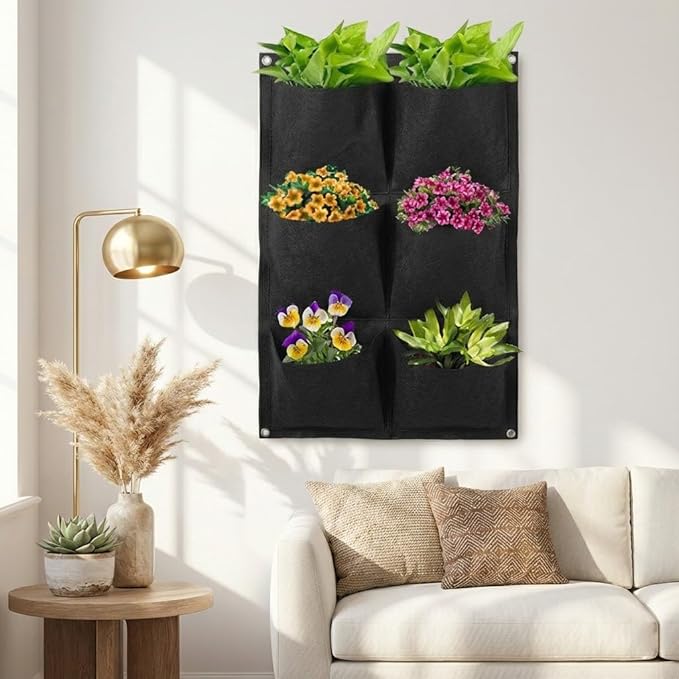 WFIST Vertical Hanging Planter Bag, Breathable Felt Wall Garden Planter