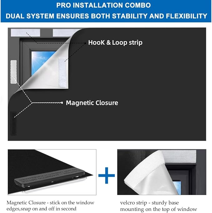100% Blackout Curtain Window Cover