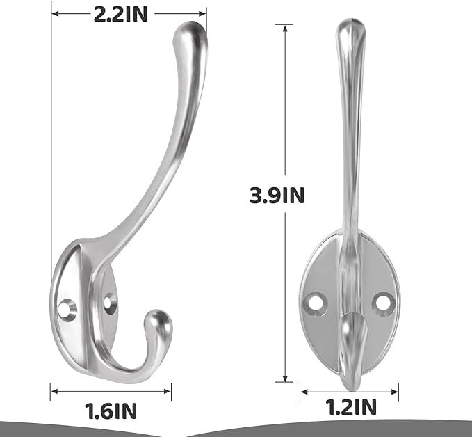 Wall Hooks for Hanging, 20-Pcs Heavy Duty Metal Coat Hooks, for Living Room