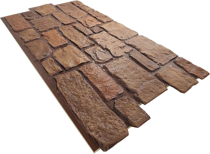 EverStone Cobblestone Faux Stone Panel, Copper Color