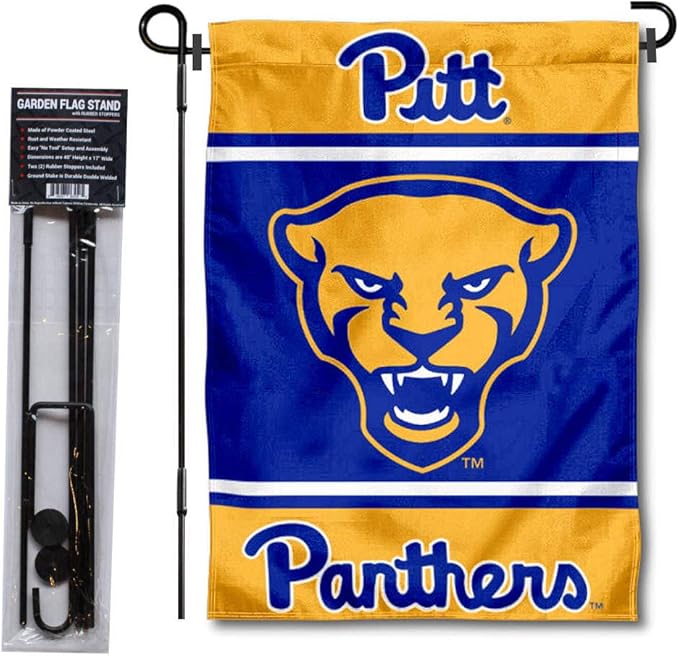 College Flags & Banners Co. Pittsburgh Panthers Garden Flag with Stand Holder