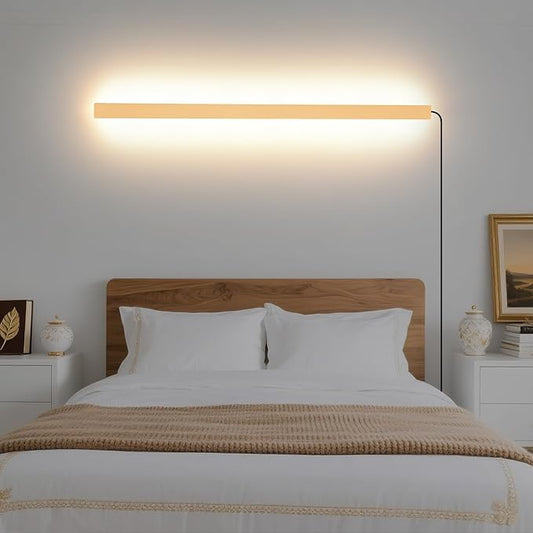 KELUOLY Modern Plug in Long Wall Sconce, 20W Warm White 3000K Acrylic Indoor