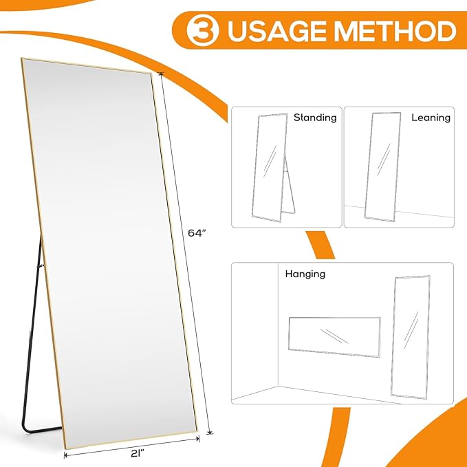 Mirror Full Length, Upgraded 21"x64" Body Wall Mirrors