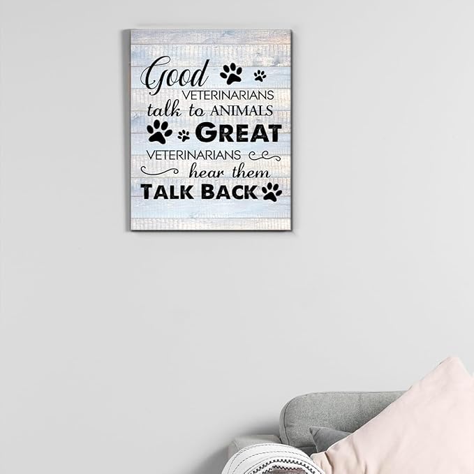 Funny Veterinarian Gifts Farmhouse Dog Canvas Wall Art Decor Veterinary Vet Gift