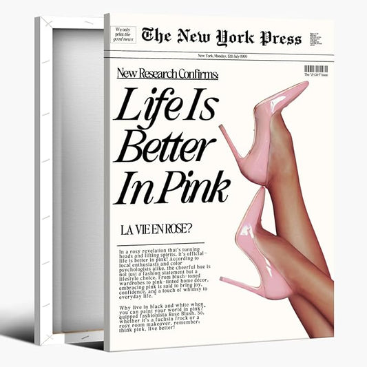 Trendy Baby Pink Poster 70s Canvas Prints The New York Press Wall Art Life Is
