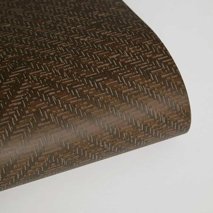 Tempaper x Jeremiah Brent Brown Textured Faux Grasscloth Parquet Removable Peel