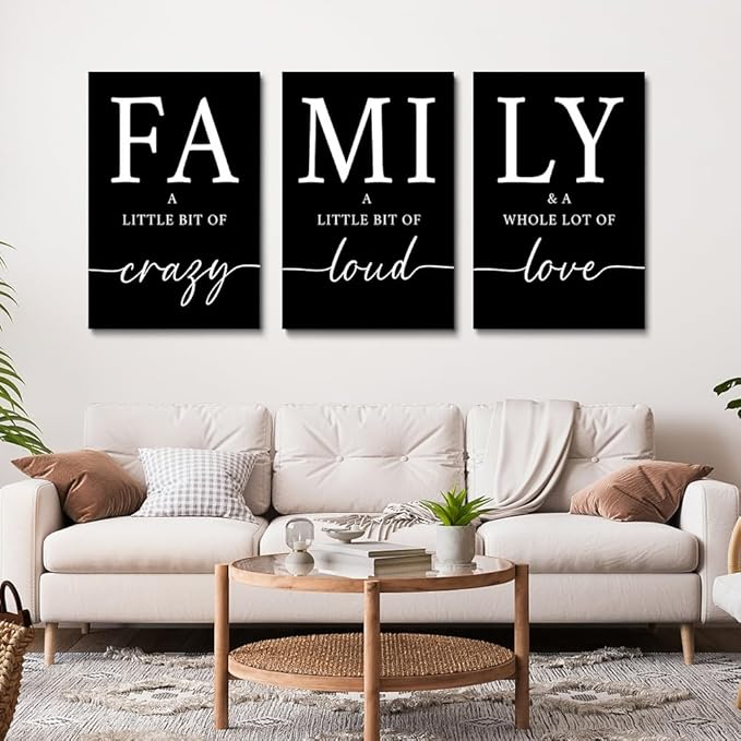 GUBIYU Black Home Family Wall Art