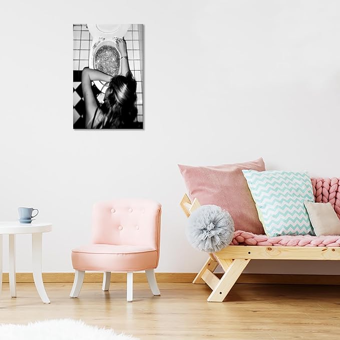 Funny Bathroom Wall Art Black and White posters Bar Disco Party prints painting